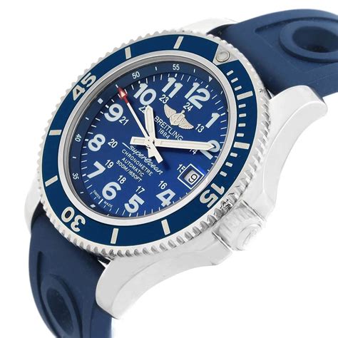 breitling rubber strap blue